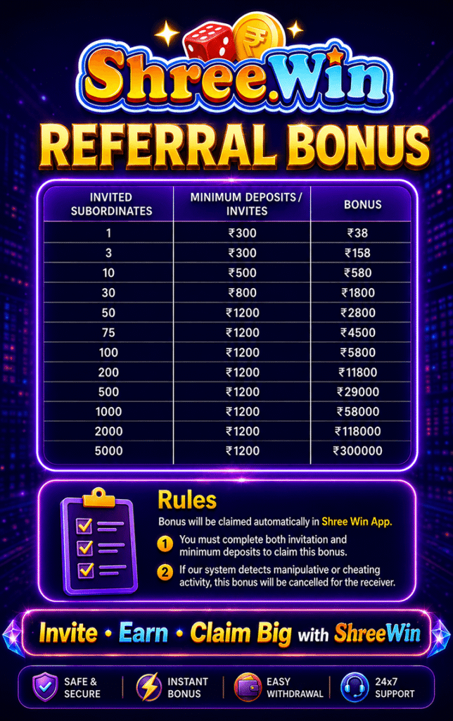 Shree Win Referral Bonus